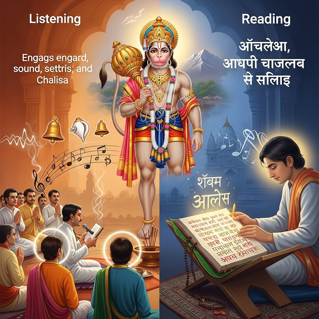 हनुमान चालीसा सुनने और पढ़ने में क्या फर्क है - Spiritual Benefits
